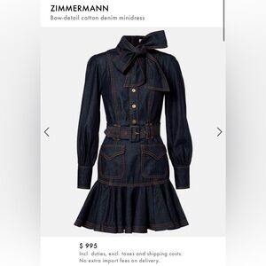 Zimmermann Dark Denim Dress